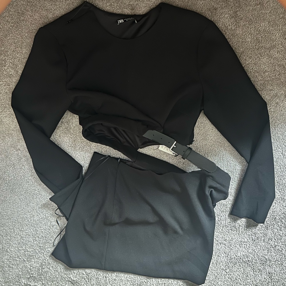 NEW Zara Dress with waist opening and belt